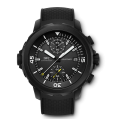 IWC Aquatimer Chronograph IW379502 44mm Black Ceramic Case Black Dial Rubber Strap Automatic Diver Men Watch