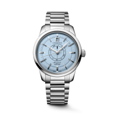 Longines Compressor Heritage Men Watch Stainless Steel Ice‑Blue Dial Power Reserve Indicator Automatic Steel Bracelet Watch