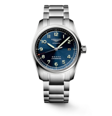 Longines Spirit Men Watch Stainless Steel Blue Sunburst Dial Arabic Numerals Chronometer Automatic Solid Steel Bracelet Watch