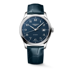 Longines Master Collection Men Watch Stainless Steel Blue Grain Dial Arabic Numerals Date Automatic Steel Bracelet Watch