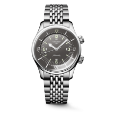 Longines Heritage Legend Diver Men Watch Stainless Steel Green Dial Luminous Markers Automatic Beads‑of‑Rice Steel Bracelet Diver Watch