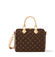 Louis Vuitton Speedy Bandoulière 25 M46977 Monogram Canvas Crossbody Handbag Gold‑Tone Hardware
