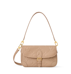 Louis Vuitton Diane M2A335 New Season Monogram Empreinte Leather Shoulder Bag Beige Gold‑Tone Hardware