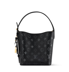 Louis Vuitton All‑In BB M3A156 New Season Monogram Black Canvas Bucket Shoulder Bag Gold‑Tone Hardware