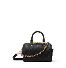 Louis Vuitton Speedy Bandoulière 20 M3A079 New Season Black Monogram Canvas Crossbody Bag Gold‑Tone Hardware