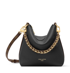 Louis Vuitton Multipass Mini M2A840 New Season Black Grain Calfskin Hobo Bag Gold‑Tone Hardware