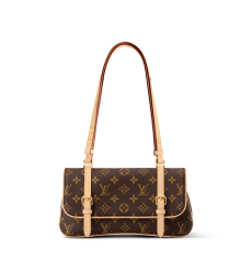 Louis Vuitton Marelle M28613 New Season Monogram Canvas Shoulder Bag Vachetta Leather Gold‑Tone Hardware