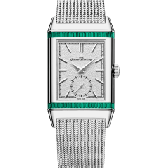 Jaeger‑LeCoultre Reverso Tribute Monoface Q71335E1 18K White Gold Emerald Manual Ladies Watch
