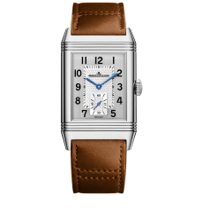 Jaeger‑LeCoultre Reverso Classic Duoface Small Seconds Q3848422 Steel White Dial Brown Leather Men Watch
