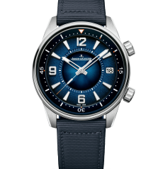 aeger‑LeCoultre Polaris Date Q9068680 42mm Steel Blue Dial Textile Rubber Strap Men Watch