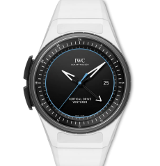 IWC Pilot's Venturer Vertical Drive IW328601 44.3mm Ceratanium Black Dial White Rubber Strap Men Watch