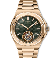 IWC Ingenieur Tourbillon IW329903 42.5mm 18‑Carat Red Gold Green Textured Dial Solid Gold Bracelet Men Watch