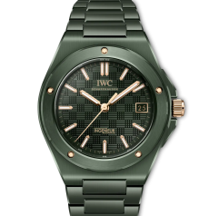 IWC Ingenieur Automatic IW328906 40mm Green Ceramic Green Textured Dial Rose‑Gold Indices Integrated Ceramic Bracelet Men Watch