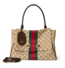 Gucci Paparazzo Medium Top‑handle Tote Bag GG Canvas Horsebit Hardware Detachable Strap Women Shoulder Crossbody Handbag