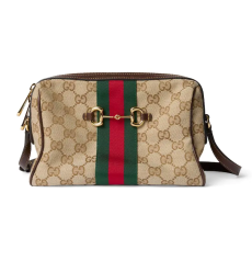 Gucci Horsebit Web Small Camera Crossbody Bag GG Canvas Horsebit Hardware Detachable Strap Women Shoulder Handbag
