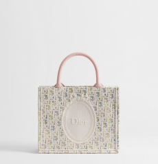 Dior Book Tote Small Handbag Pastel Multicolor Dior Oblique Jacquard With Detachable Shoulder Strap Open‑top Women Shopping Shoulder Tote Bag