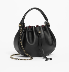Chanel Drawstring Bucket Bag Black Smooth Calfskin Gold‑Tone Metal Hardware Top Handle Leather‑Woven Chain Ladies Drawstring Shoulder Crossbody Bag