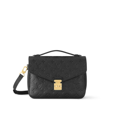 Louis Vuitton Pochette Métis Handbag M41487, Black Monogram Empreinte Leather Shoulder Crossbody Bag