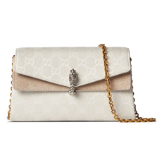 Gucci Dionysus Small Shoulder Bag, Off-white GG Canvas Tiger Head Flap Handbag