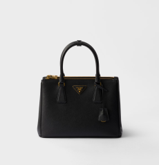 Prada Galleria Medium Saffiano Leather Tote Bag Black Business Handbag