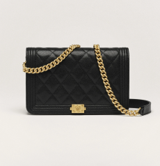 シャネル Boy WOC ブラックキャビアスキン マトラッセ アンティークゴールド金具