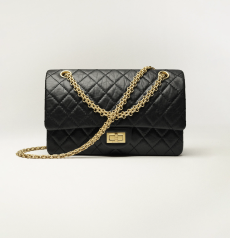 CHANEL シャネル 2.55 リイシュー スモール ブラックエイジドカウレザー ダイヤキルト ヴィンテージゴールドマドモアゼルロック チェーンショルダー