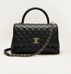 CHANEL シャネル ココハンドル スモール ブラック キャビアカーフレザー ダイヤキルト ゴールド CC 金具 フラップバッグ