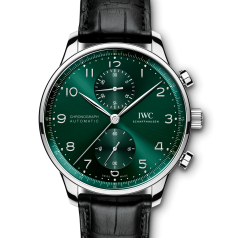 IWC ポルトギーゼ クロノグラフ 41mm IW371615 ステンレススチールケース グリーン文字盤 自動巻き腕時計
