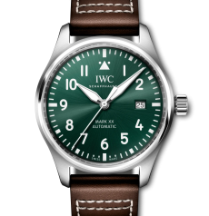 IWC パイロット・ウォッチ マークXX 40mm IW328205 ブラウン カーフスキンストラップ グリーン文字盤 自動巻き腕時計
