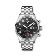 IWC パイロット・ウォッチ・クロノグラフ 41mm IW388113 ステンレススチールブレスレット ブラック文字盤