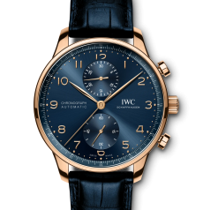 IWC ポルトギーゼ クロノグラフ 41mm IW371614 18K 5Nゴールドケース ブルー文字盤 自動巻き腕時計
