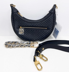 LOUIS VUITTON ルイヴィトン ループ M22591 ブラック モノグラムエンプラント ムーン型ホーボー 2 ストラップ付き 斜め掛けショルダー