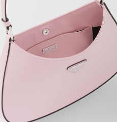 PRADA プラダ クレオ スモール ショルダー ピンク ブラッシュドレザー シルバー金具