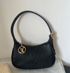 LOUIS VUITTON ルイヴィトン ミニムーン ショルダーバッグ ブラック モノグラムアンプラント ゴールド金具 ホーボー